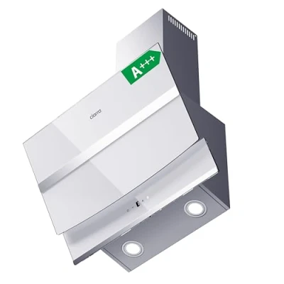 Abbildung von CIARRA CBCW6736N A+++ Kopffreie Dunstabzugshaube Schräghaube 60cm 650m3/h TouchControl Dimmbar LED Beleuchtung mit CBCF003 Aktivkohlefilter