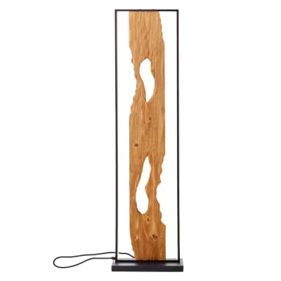 Abbildung von Brilliant LED Standleuchte 120cm Stehlampe Holz/Schwarz, Eckleuchte Aluminium/Metall/Holz, Lampe Wohnzimmer Modern Floor Lamp 1x integriert, 20W, Holzlampe, Corner