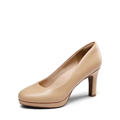 Abbildung von DREAM PAIRS Damen Pumps Anzugschuhe Klassische High Heels für mit Plateau Business und Arbeit,Size 38,Beige,SDPU2365W