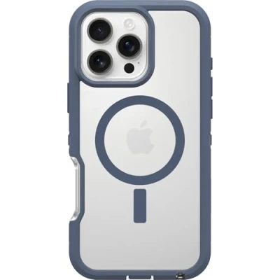 Abbildung von OtterBox Defender Series XT MagSafe Hülle für iPhone 16 Pro Max, stoßfest, Ultra robust, schützende Hülle, 7X getestet nach Militärstandard, Transparent/Blau