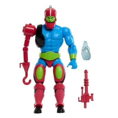 Abbildung von Masters of the Universe Origins Spielzeug, Trap Jaw Actionfigur aus der Cartoon Kollektion, ca. 14 cm großer MOTU Schurke, Zubehör und Mini Comic, HYD28