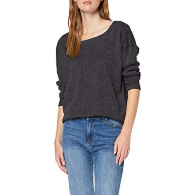 Abbildung von ONLY Damen ONLALBA 3/4 TOP JRS NOOS T Shirt, Grau (Dark Grey Melange Dark Melange), M