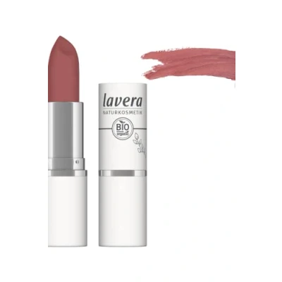 Abbildung von lavera Velvet Matt Lipstick Berry Nude 01 Lippenstift glutenfrei ohne Silikone Mineralöl Mikroplastik Cremig, matte Textur Bio Blütenbutter Sonnenblumenöl 4,5g