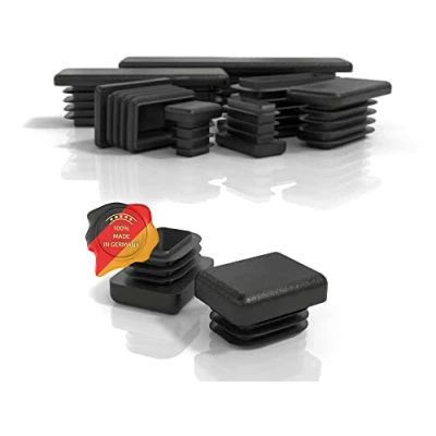 Abbildung von PD® Lamellenstopfen 20x15 mm für Vierkantrohr Endkappen Rechteckig aus PE Kunststoff Rohrstopfen zur Rohrabdeckung von Stahlrohr, Edelstahlrohr, Alurohr &amp; Aluprofil Rechteckstopfen 20 Stück