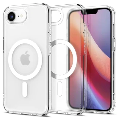 Abbildung von Spigen für iPhone 16e Hülle [Anti Vergilbung] Ultra Hybrid MagFit Case Handyhülle Transparent Dünn Slim Kompatibel mit MagSafe Zubehör Frost White