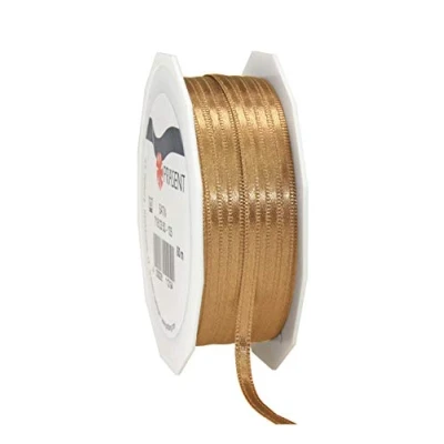 Abbildung von PRÄSENT C.E. Pattberg Satin Gold, 50 m Satinband zum Einpacken von Geschenken, 3 mm Breite, Geschenkband Dekorieren &amp; Basteln, Dekoband, Anlass