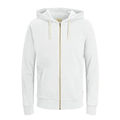 Abbildung von JACK &amp; JONES Herren JJEHOLMEN Sweat Zip Hood, White/REG FIT, L