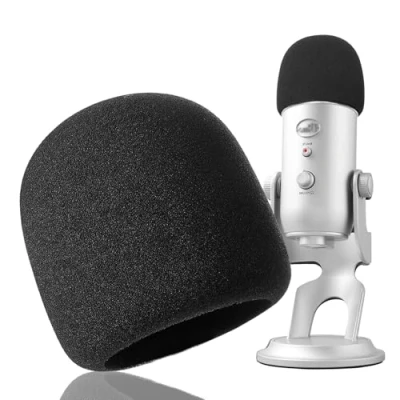 Abbildung von Blue Yeti Pop Filter Mikrofon Popschutz Windschutz Schaumstoff für Yeti, Pro von YOUSHARES (Schwarz）