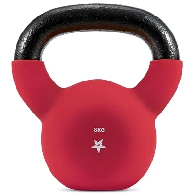 Abbildung von Yes4All WV6P Neopren beschichtete Kettlebell, Krafttraining Kettlebells 8KG Rot