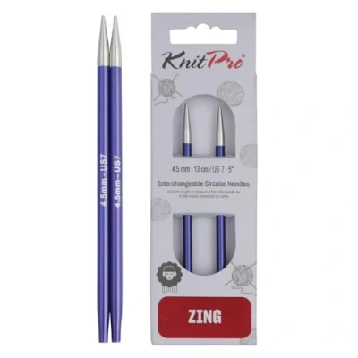 Abbildung von KnitPro K47504 Austauschbare Strickspitzen, Aluminium, Blau, 11.5cm / 4.5mm