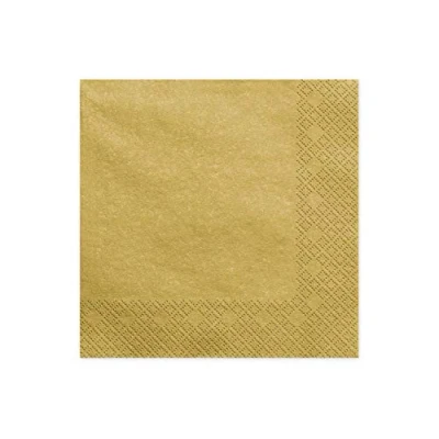 Abbildung von PartyDeco Dreilagige Servietten gold met. 33x33cm 20 Stk. Hochzeit Geburtstag Weihnachten Silvester Karneval