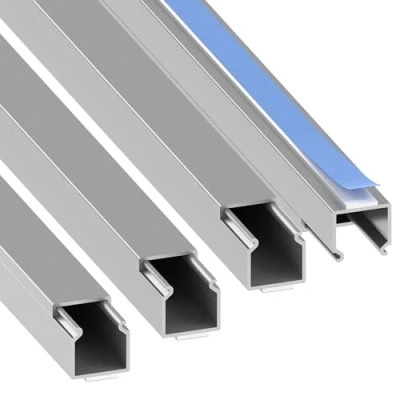 Abbildung von Habengut Kabelkanal (selbstklebend) 15x15 mm aus PVC, Farbe: Silber, Länge 4 m (4 x 1 Länge)