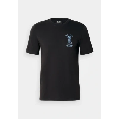Abbildung von Scotch &amp; Soda LEFT Chest Artwork Tshirt print, Herren, Größe: Small, Black