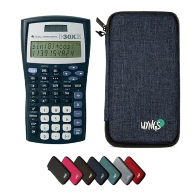 Abbildung von TI 30XIIS Taschenrechner inklusive Schutztasche von WYNGS in Blau Basic Set