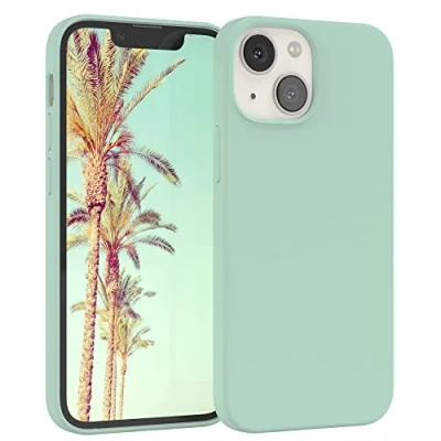 Abbildung von EAZY Case Silikon Hülle für iPhone 13 Mini weich stoßfeste Schutzhülle mit Kameraschutz Handyhülle Silikonhülle Dünn Premium Schutz TPU Cover Phone in Grün Mint