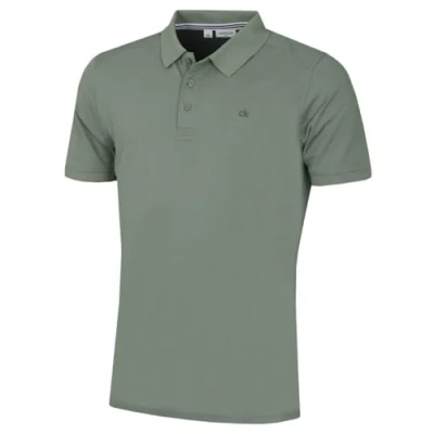 Abbildung von Calvin Klein Herren Campus 3 Knopf Kragen Polo Hemd Salbei XL