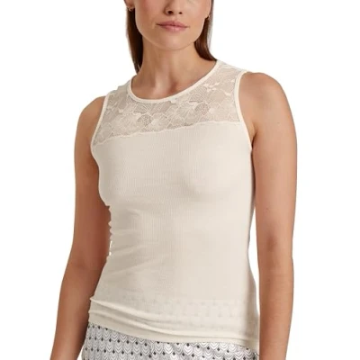 Abbildung von Calida GLAM TANK Nachtwäsche Shirt, Damen, Größe: 40/42, Charm cream