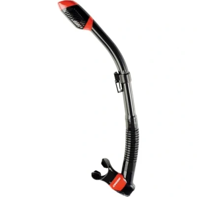 Abbildung von CRESSI Dry Snorkel Black/Red Unisex Premium Trockenschnorchel für Tauchen/Apnoe/Schnorcheln, Schwarz/Rot, Einheitsgröße