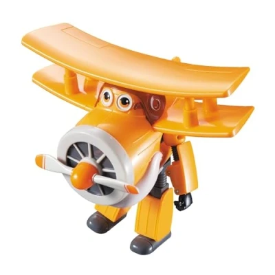 Abbildung von Super Wings Transforming Grand Alber Spielflugzeug und Roboterfigur Verwandelbare Figur Roboter aus der Zeichentrickserie Spielzeug für Kinder ab 3 Jahren 12 cm, Orange