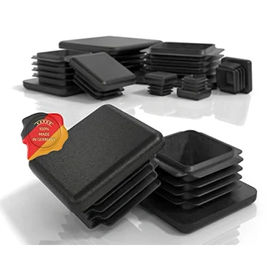 Abbildung von PD® Lamellenstopfen 40x40 mm für Vierkantrohr Vierkant Endkappen aus PE Kunststoff Rohrstopfen zur Rohrabdeckung von Stahlrohr, Edelstahlrohr, Alurohr &amp; Aluprofil Quadratstopfen Schwarz 10 Stk
