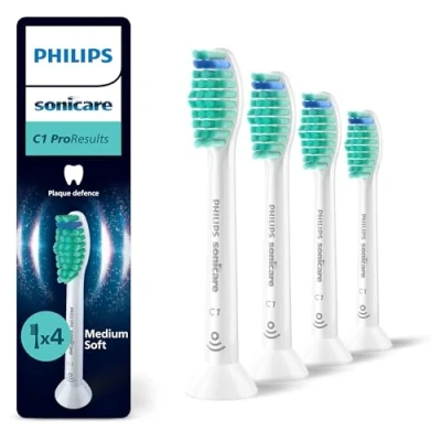 Abbildung von Philips Sonicare C1 ProResults, Original Ersatzbürstenköpfe, Weiß, 4er Pack, HX6014/87