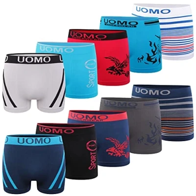 Abbildung von L&amp;K 10er Pack Herren Retroshorts Boxershorts Men Mikrofaser in 10 verschiedenen Modelle 1209 UN L/XL