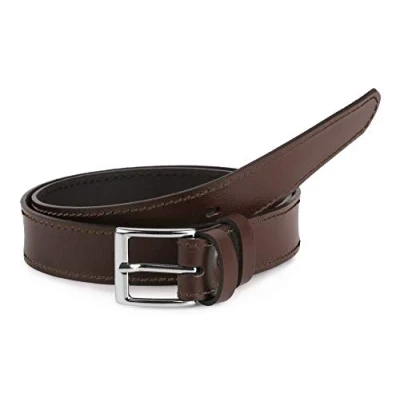 Abbildung von Ladeheid Kinder Gürtel Ledergürtel Mode Accessoire für Jungen mit Schnalle 2,5 cm Breit K1D5 (Braun 2, 70 (Gesamtlänge 89 cm))