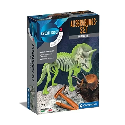 Abbildung von Clementoni 59273 Galileo Discovery Ausgrabungs Set Triceratops, spannendes Spielzeug für Kinder, Ausgraben von Dinosaurier Fossilien, kleine Forscher ab 7 Jahren