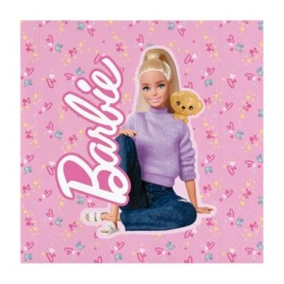Abbildung von BeenSmile, BARBIE 33 CM Servietten, Papierservietten, Partyzubehör, Partys, Feiern und Kindergeburtstage, 20 Stück