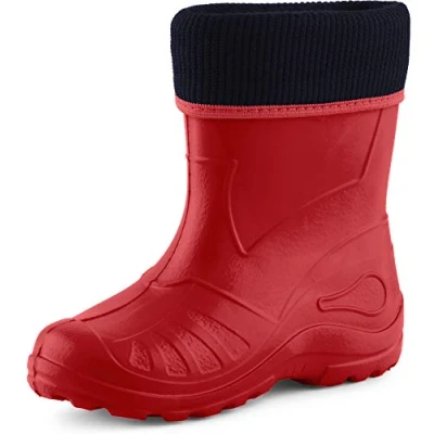 Abbildung von Ladeheid Kinder Mädchen Jungen Federleichte Eva Thermo Gummistiefel Gefüttert KL058 (Rot, 24 EU)