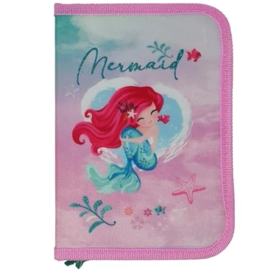 Abbildung von Theonoi Kinder Federmäppchen Federtasche Federmappe Mäppchen Etui 2 Fach Doppeldecker Schüleretui Stifteetui gefüllt Federpenal Schulzubehör Einschulung Mädchen (Mermaid Meerjungfrau)