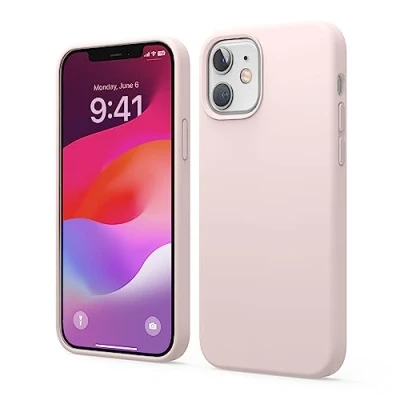 Abbildung von elago Liquid Silicone Case Kompatibel mit iPhone 12 Hülle &amp; Pro (6,1&quot;), Hochwertiges Silikon, Rundumschutz Handyhülle : 3 Layer Struktur Schutzhülle (Rosa)