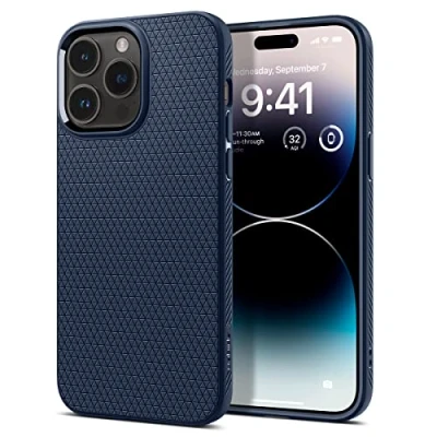 Abbildung von Spigen Liquid Air Hülle Kompatibel mit iPhone 14 Pro Navy Blue