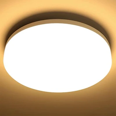 Abbildung von Lepro LED Deckenlampe 15W, Deckenleuchte IP54 Wasserfest, 3000K 1500LM Badezimmer Lampe, Rund Badlampe Decke, ideal für Bad Schlafzimmer Flur Küche Wohnzimmer Balkon, Warmweiß, Ø22cm