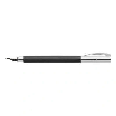 Abbildung von Faber Castell 148143 Füllfederhalter AMBITION Edelharz,Feder: B, inklusive Geschenkverpackung, Schaftfarbe: schwarz / silber