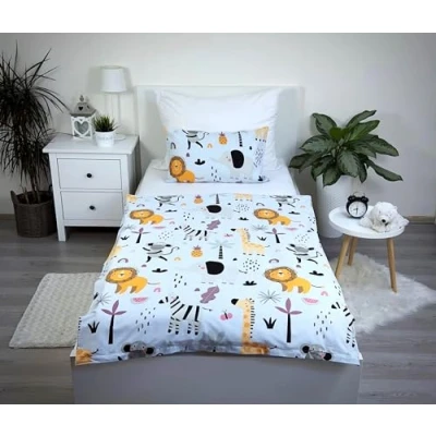 Abbildung von Theonoi Kinderbettwäsche Kleinkinder Bettwäsche Babybett komplett Set Bettbezug 100x135 &amp; Kissenbezug 40x60 aus Baumwolle Öko Tex Standard für Jungen und Mädchen (Tiere Safari Dschungel)