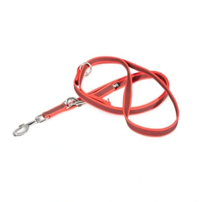 Abbildung von IDC Color &amp; Gray verstellbare Leine mit Doppelkarabiner, 20 mm x 2,2 m, Rot Grau