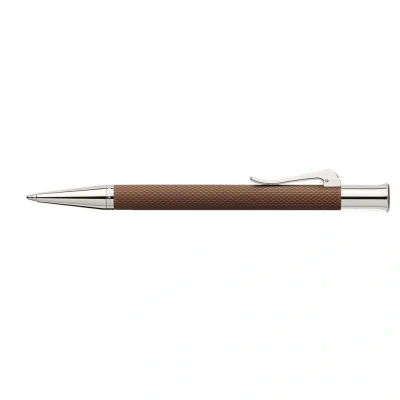 Abbildung von Graf von Faber Castell 146535 Drehkugelschreiber Guilloche Ganzmetall Ausführung Stift, Edelharz, rhodiniert, rund, cognac/braun