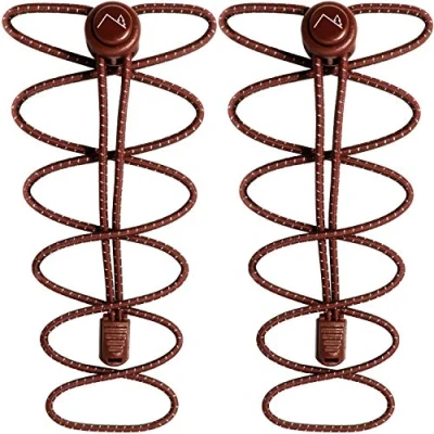 Abbildung von CampTeck U7195 Schnürsenkel mit Schnellverschluss Elastische Schnellschnürsystem Braun 1 Paar