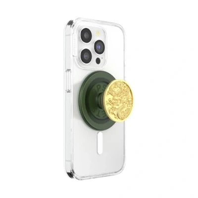 Abbildung von PopSockets: PopGrip Round für MagSafe Inklusive Adapterring Ausziehbarer Sockel und Griff mit einem Austauschbarem Top Smartphones Hüllen Dragon