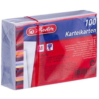 Abbildung von herlitz Karteikarte A8, blanko, weiß, 100 Stück