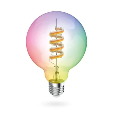 Abbildung von Hama Smarte LED Lampe, Matter, E27, Globe, Filament G95, RGBW, dimmbar, mit App, Silber