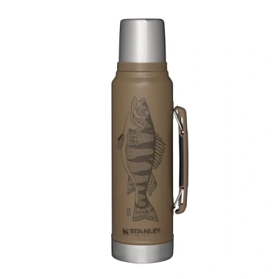 Abbildung von Stanley Classic Legendary Thermosflasche 1L Thermos Hält 24 Stunden Heiß oder Kalt Edelstahl Thermoskanne BPA Frei Spülmaschinenfest Tan Peter Perch