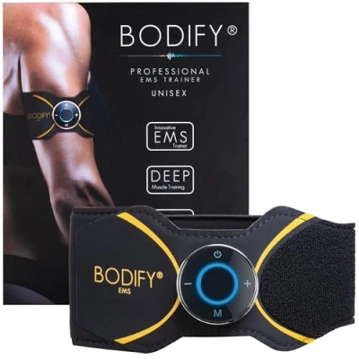 Abbildung von Bodify® 2in1 EMS Arm &amp; Bein Trainer Pro Gezielte Stimulation der Muskulatur! Muskelaufbau Stimulationsgerät Muskeln Muskeltrainer für Männer und Frauen DAS ORIGINAL
