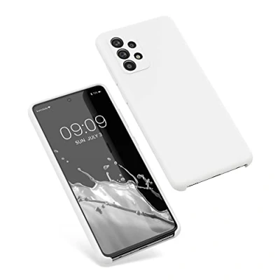 Abbildung von kwmobile Hülle kompatibel mit Samsung Galaxy A52 / 5G A52s Silikon Handy Case Handyhülle weiche Oberfläche kabelloses Laden Weiß matt