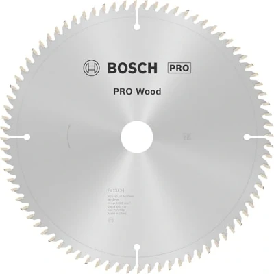 Abbildung von Bosch 1x PRO Wood Kreissägeblatt für Netz Kapp‑ und Gehrungssägen (für Weichholz, Hartholz, Ø mm, Professional Zubehör Kapp Gehrungskreissäge)