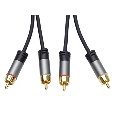 Abbildung von PremiumCord Cinch HQ Kabel 2xCINCH Stecker auf Stecker, Audio Video Verbindungskabel, Für TV Handys MP3 HiFi, Geschirmt, Metallverbinder, M/M, Länge 1,5 m