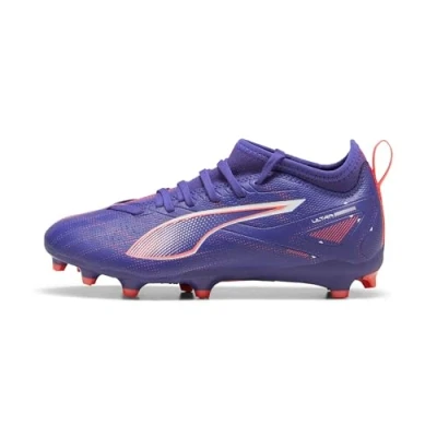 Abbildung von Puma Ultra 5 Match FG/AG JR Unisex Fußballschuh Nocken für Kinder, Größe: 32, Lapis lazuli/white/sunset glow Schuhe