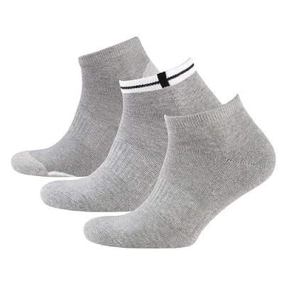 Abbildung von Nur Der Herren 3er Pack Sneaker Sport Aus Atmungsaktiver Baumwolle Kurze Sportsocken Mit Gepolsterter Sohle Socken, Graumel., 43 46 EU