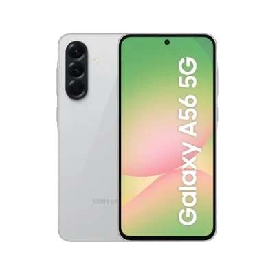 Abbildung von Samsung Galaxy A56 5G AI Smartphone ohne Vertrag, Simlockfreies Handy mit Android, 8 GB RAM, 256 Speicher, 50 MP Kamera, Awesome Lightgray, 2,5 Jahre Herstellergarantie [Exklusiv auf Amazon]